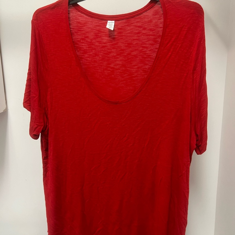 Old Navy Red Relaxed Short Sleeve T-Shirt